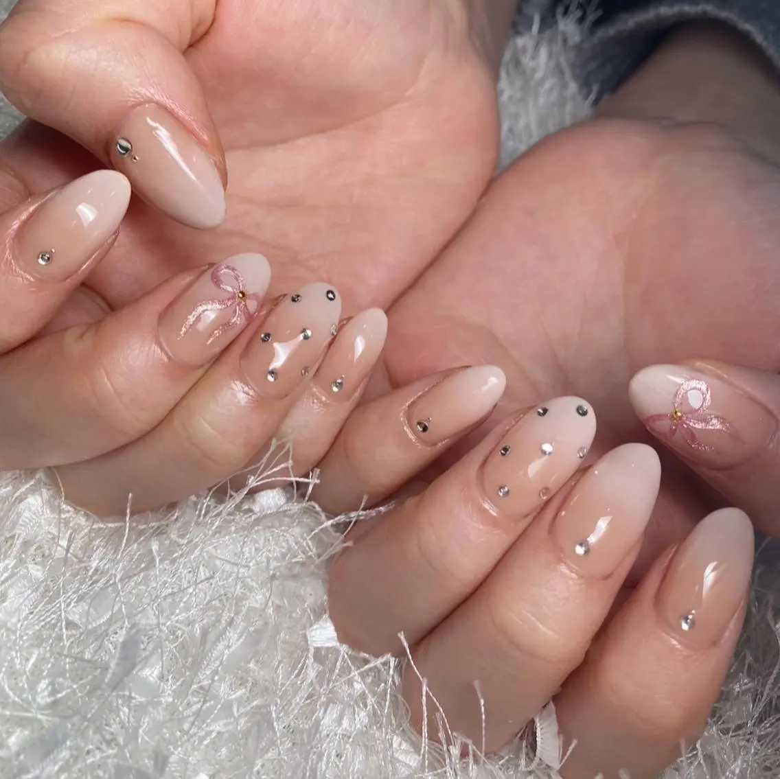 ネイル 長さ出し フレンチネイル ジェルネイル グラデーション 韓国ネイル ハンドネイル Nail&eye Belire 新宿のネイルデザイン