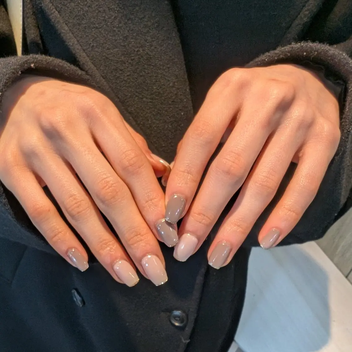ネイル ゴールド ラメ(グリッター) ホワイト ハンドネイル FREE'Snail Yukariのネイルデザイン