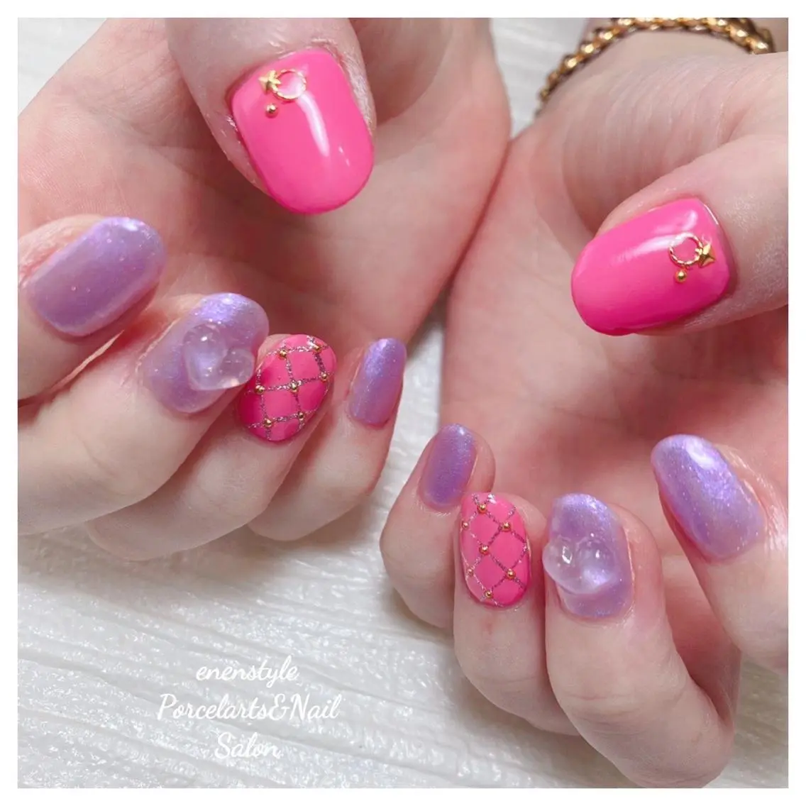 ミディアム ネイル 🐾enen style 🐾のネイルデザイン