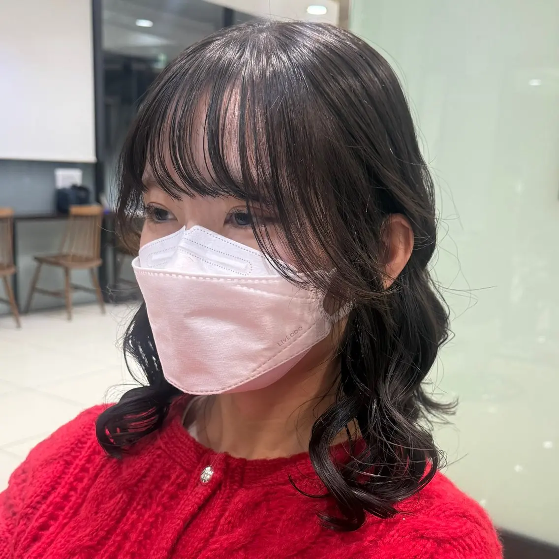 ミディアム パーマ パーマ 韓国風パーマ🌿コテ 巻き風パーマ/るいのヘアスタイル