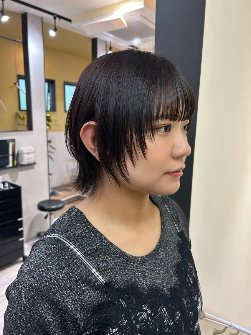 ショート カラー ボブレイヤー ボブ レイヤーカット カット ヘアカラー トリートメント hubhair レイヤー/透明感のヘアスタイル
