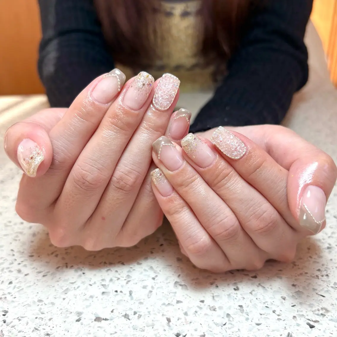 ネイル ハンドネイル GALLARIA Elegante 緑のネイルデザイン