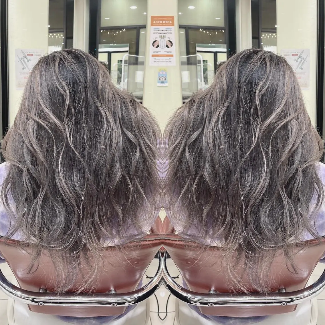 セミロング ヘアカラー トリートメント Y Uのヘアスタイル