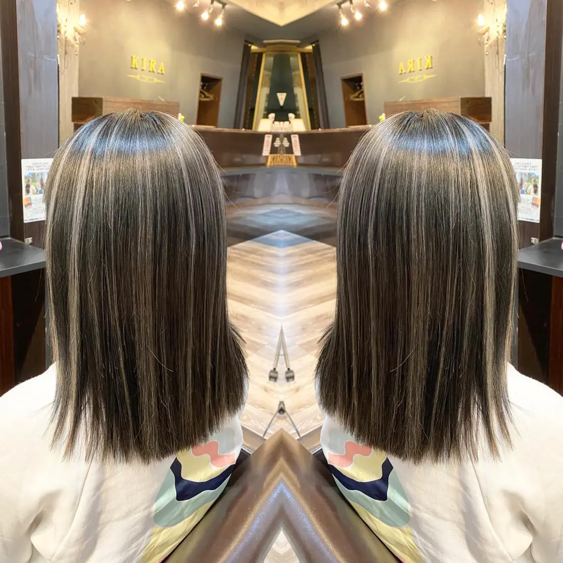 ミディアム カラー ハイライトカラー ハイライト 【KIRAキラ】佐門  翔太のヘアスタイル
