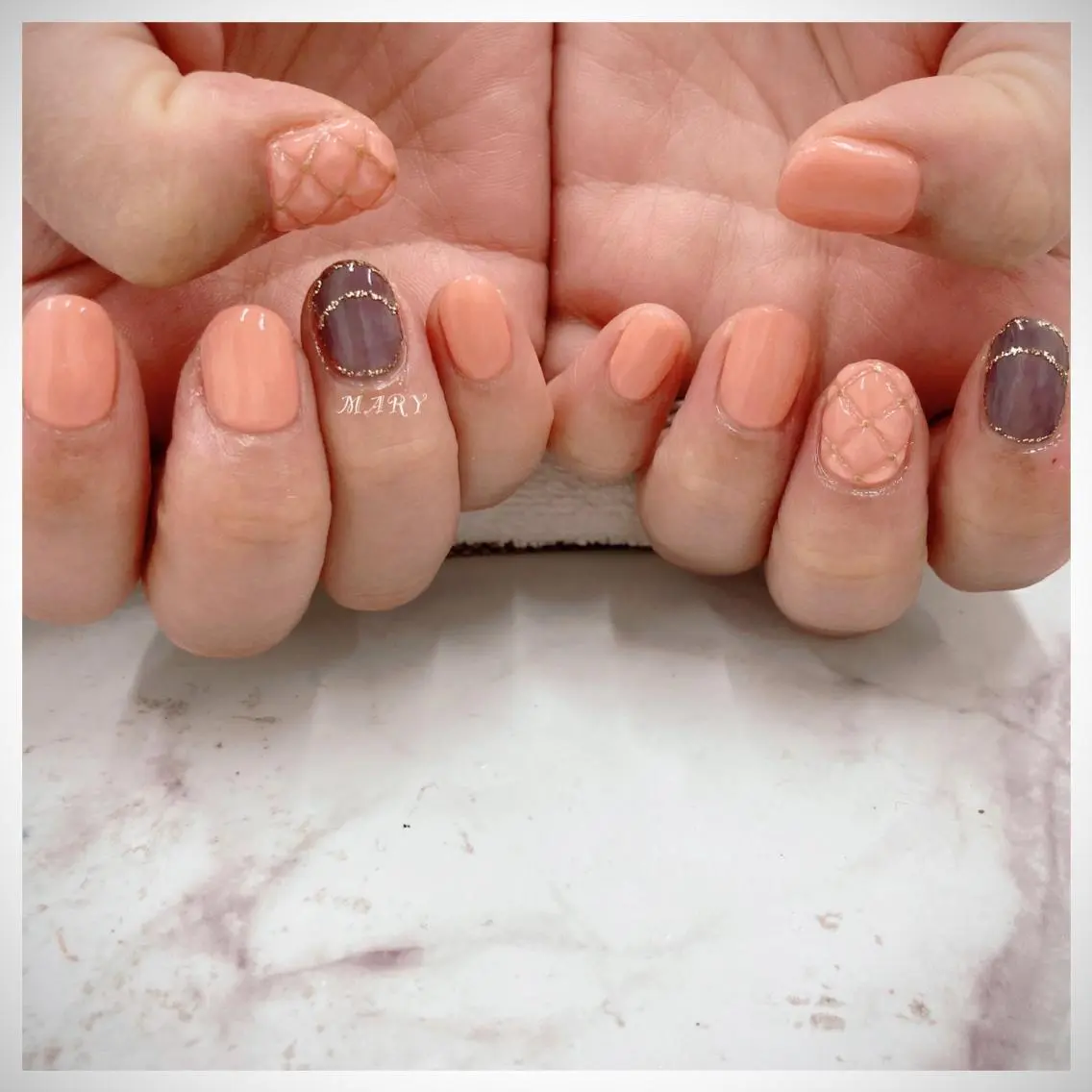 ネイル アートネイル フレンチネイル ニュアンスネイル ワンカラーネイル ピンク ハンドネイル Mary nail .narumiのネイルデザイン