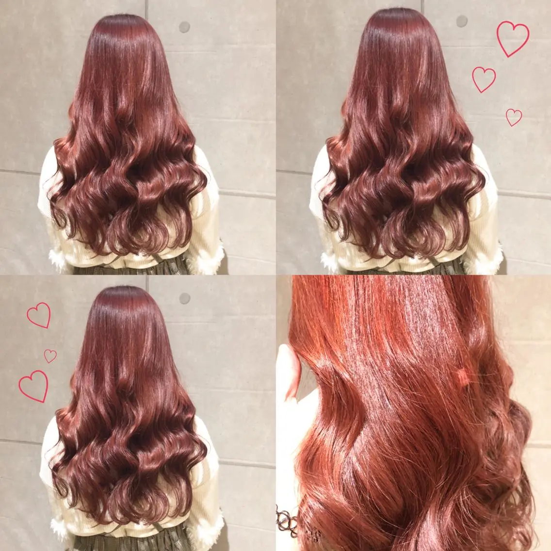 ロング カラー ブリーチ ケアブリーチ レッドカラー 韓国ヘア得意❤︎森澤 悠佳のヘアスタイル
