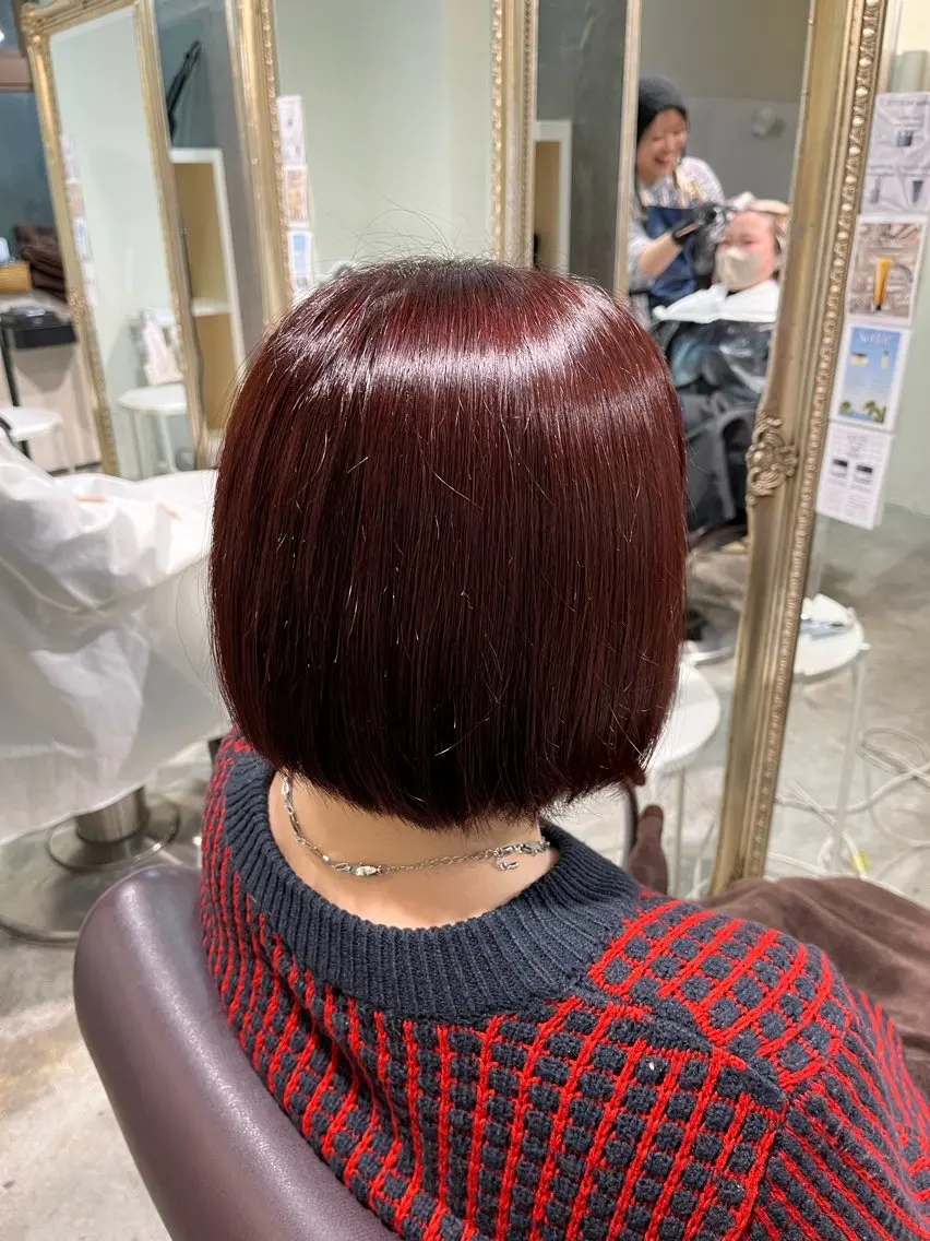 ショート カラー ヘアカラー トリートメント フェザーパーマ🌙 毛流れ yuzukiのヘアスタイル