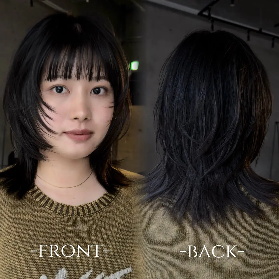 セミロング ウルフ/シャギーカッ ト/ハッシュカットのヘアスタイル