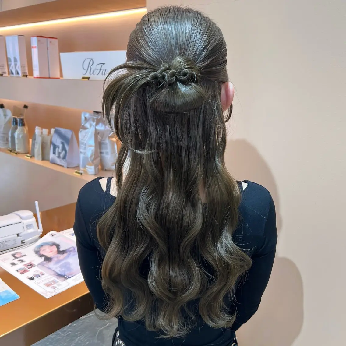 ロング ヘアアレンジ ハーフアップ ヘアセット ✨カチモリ✨レイヤー 韓国ヘア🇰🇷ゆいのヘアスタイル