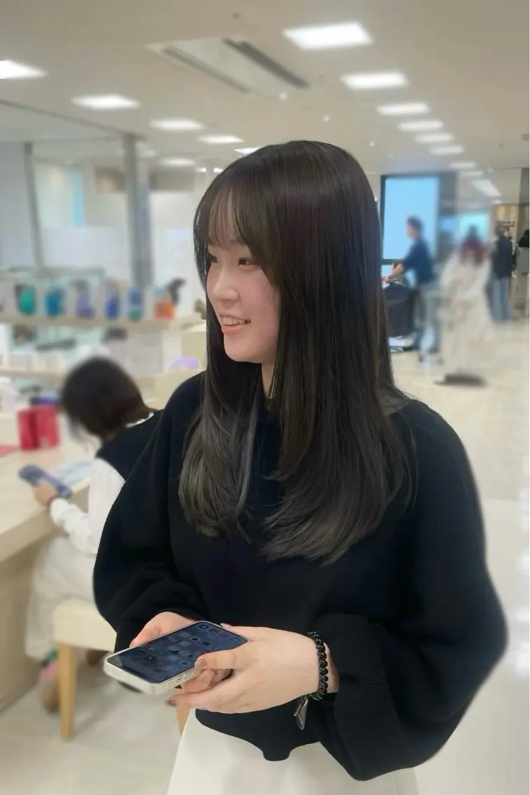 ロング シャドウパーマ／骨格 矯正カット　トモキのヘアスタイル