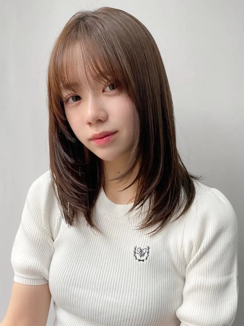ミディアム カラー 韓国風ヘア レイヤーカット カット ヘアカラー トリートメント レイヤー×髪質改善✨ 渋谷/佐藤侑哉のヘアスタイル