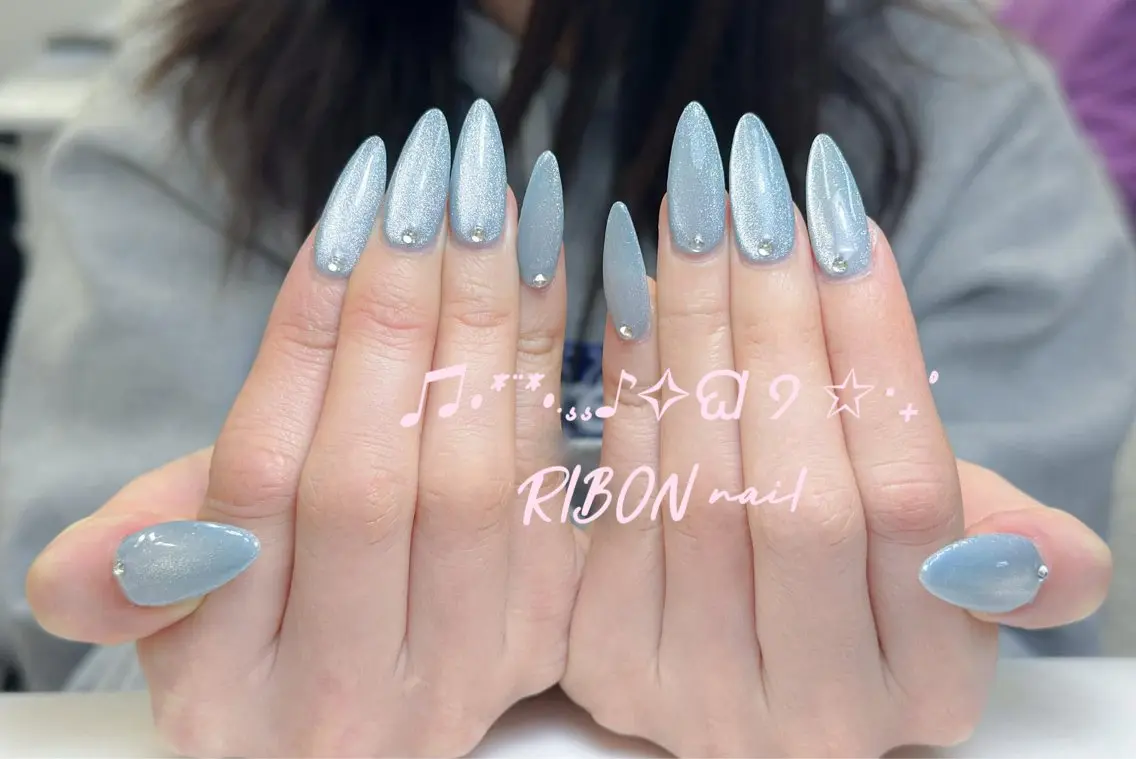 ネイル チークネイル 長さ出し フレンチネイル ジェルネイル グラデーション RIBON nail 高田馬場のネイルデザイン