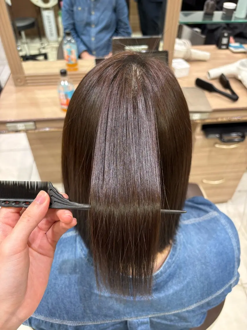 ミディアム 縮毛矯正 菅原 愛佳のヘアスタイル