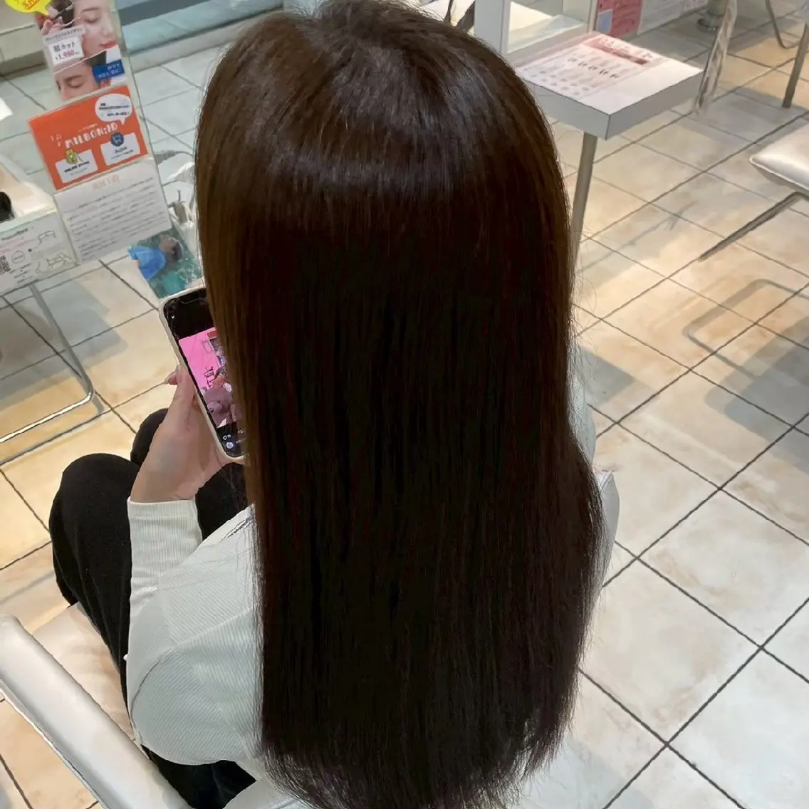 ロング 縮毛矯正/ワンカラー モデル募集🫧田村のヘアスタイル