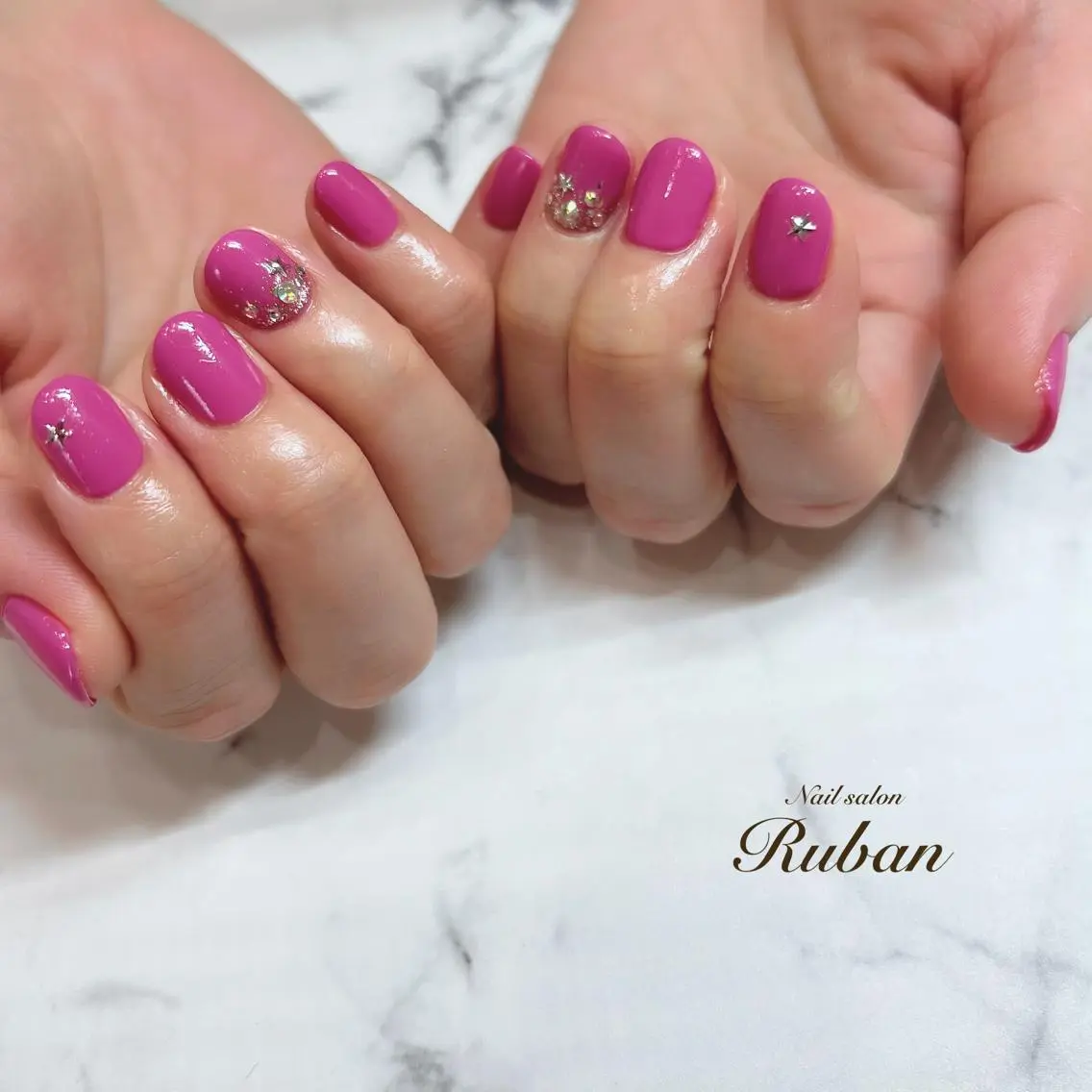 ネイル ピンク シンプルネイル Nail salon Rubanのネイルデザイン