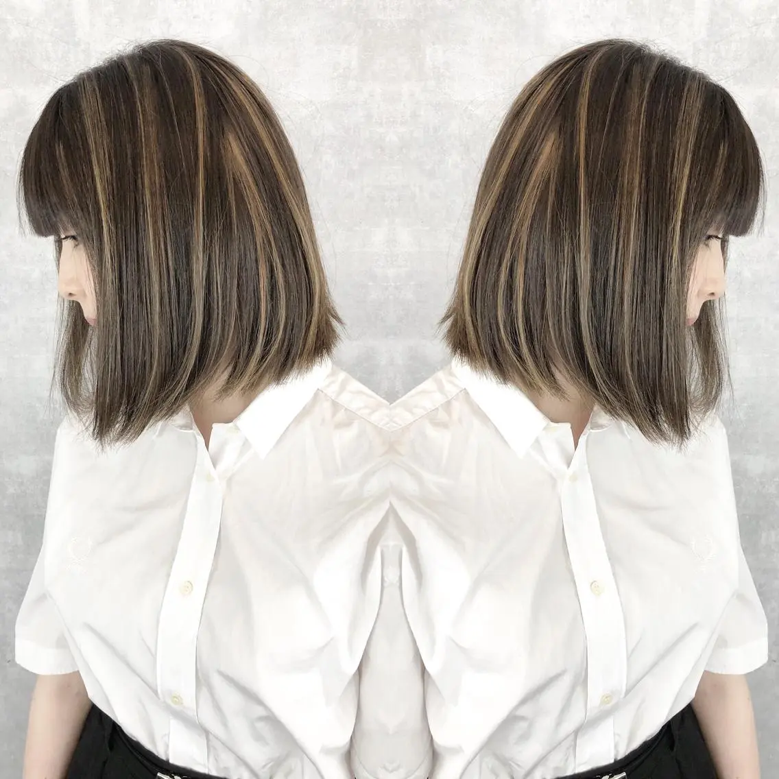 ショート カラー ハイライトカラー ハイライト レイヤーカット BLend 渋谷のヘアスタイル