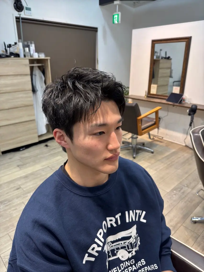 メンズ カット 縮毛矯正 フェード/韓国 原宿👑レンのヘアスタイル