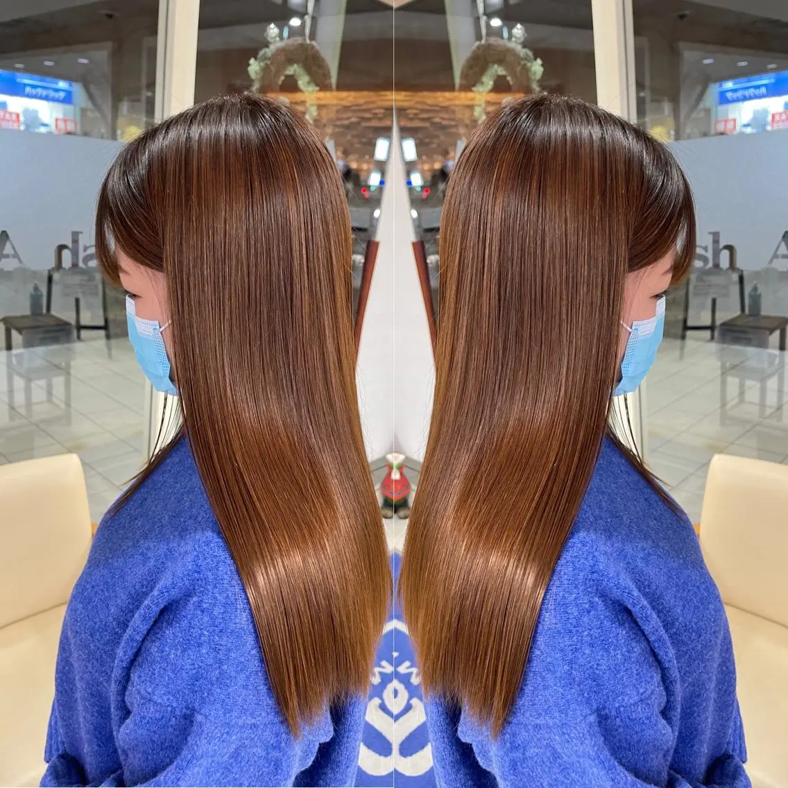 ロング パーマ 縮毛矯正 トリートメント 髪質改善/縮毛矯正 /レイヤーカット岡部のヘアスタイル