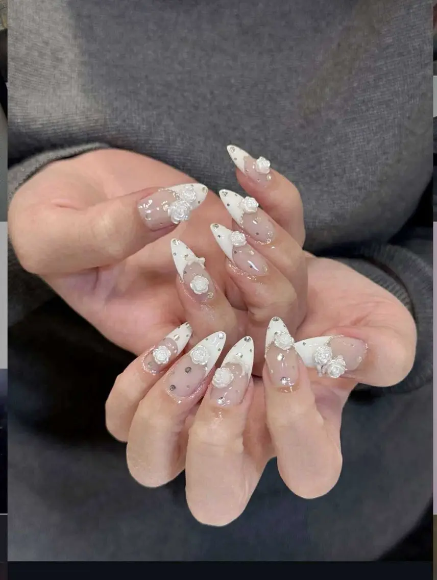 ネイル チークネイル 長さ出し フレンチネイル ジェルネイル 韓国ネイル ハンドネイル Any nail新大久保店のネイルデザイン