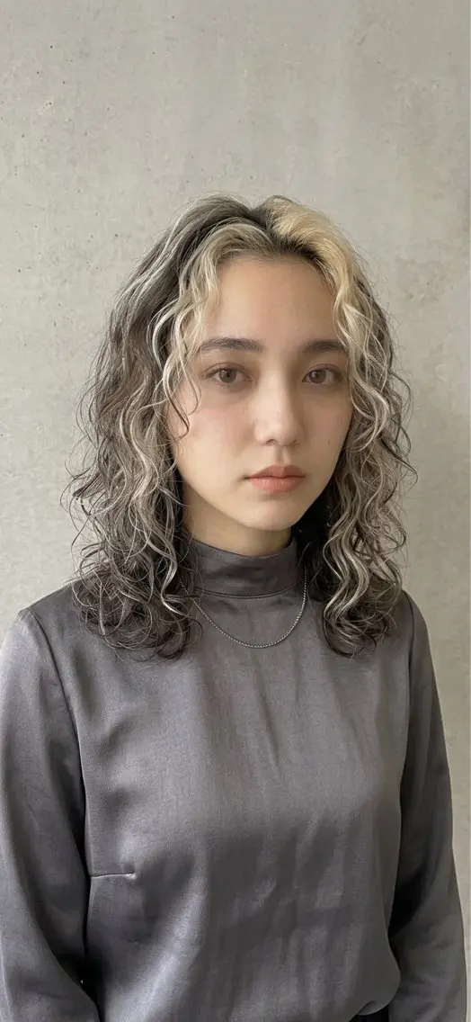 セミロング カラー パーマ カット パーマ ✨銀座デザインパーマ 大野✨のヘアスタイル