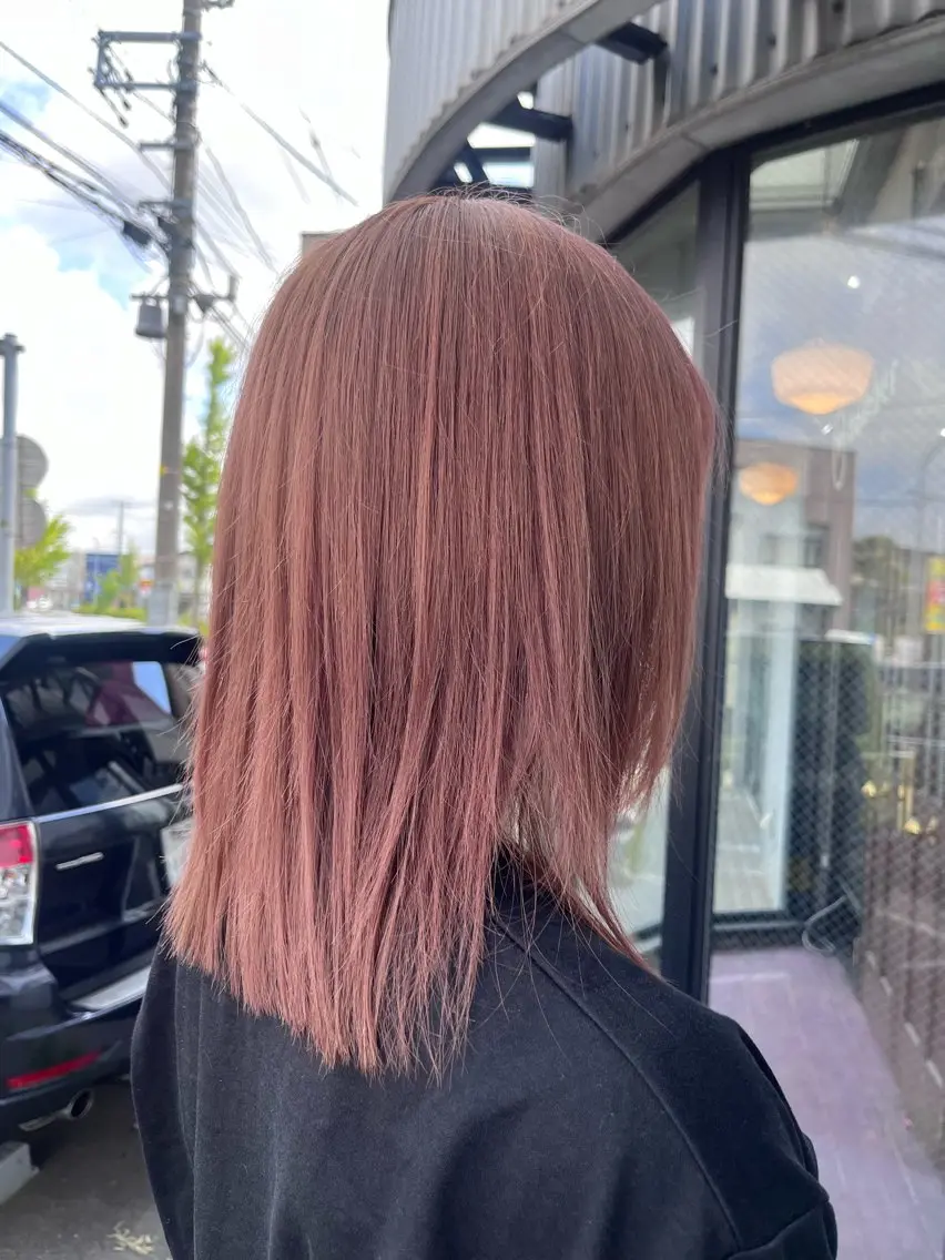ミディアム カラー ベージュカラー ブリーチ ピンクカラー カット ヘアカラー トリートメント sora/ 暖色カラー🌷のヘアスタイル