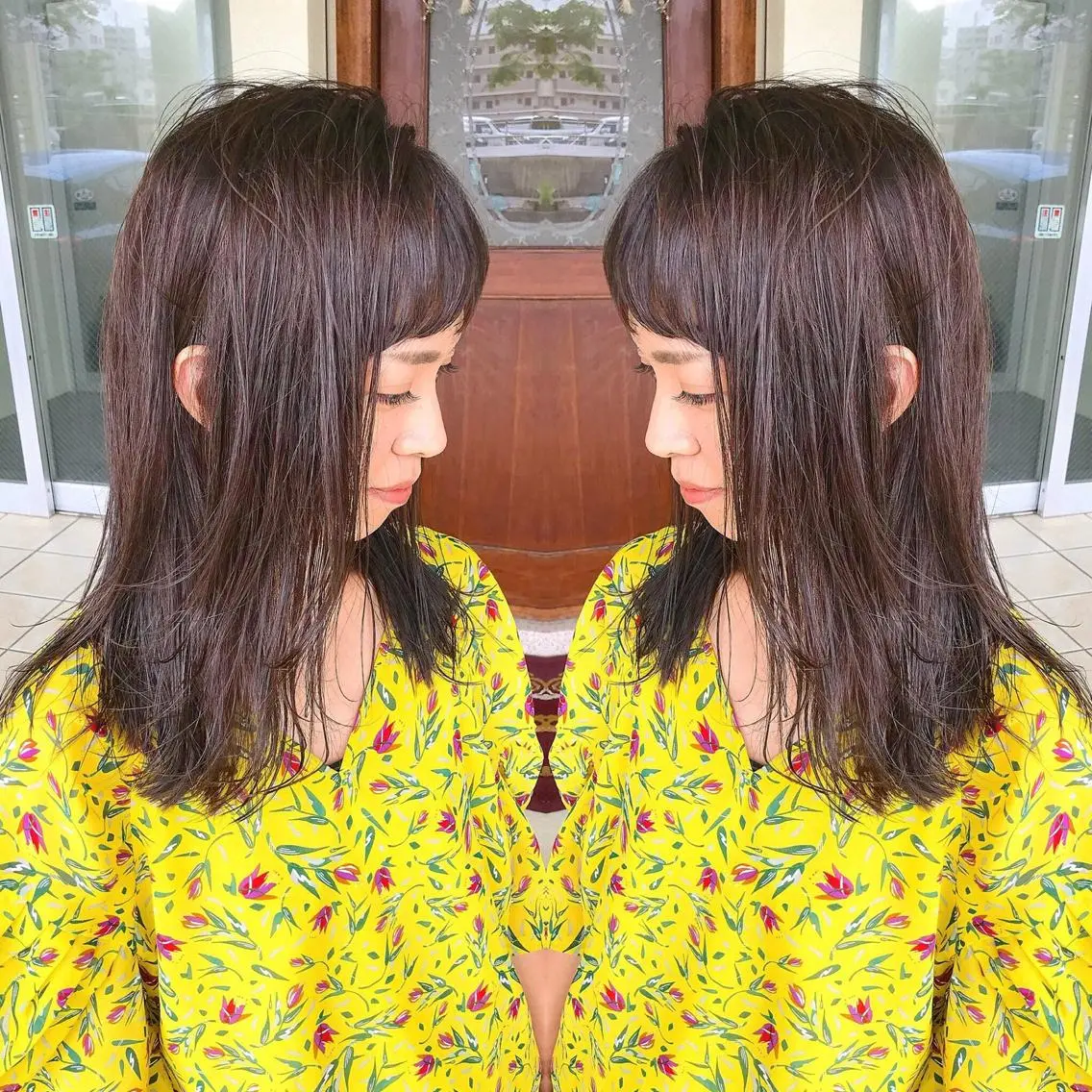 ミディアム カラー カット ヘアカラー grand juteのヘアスタイル