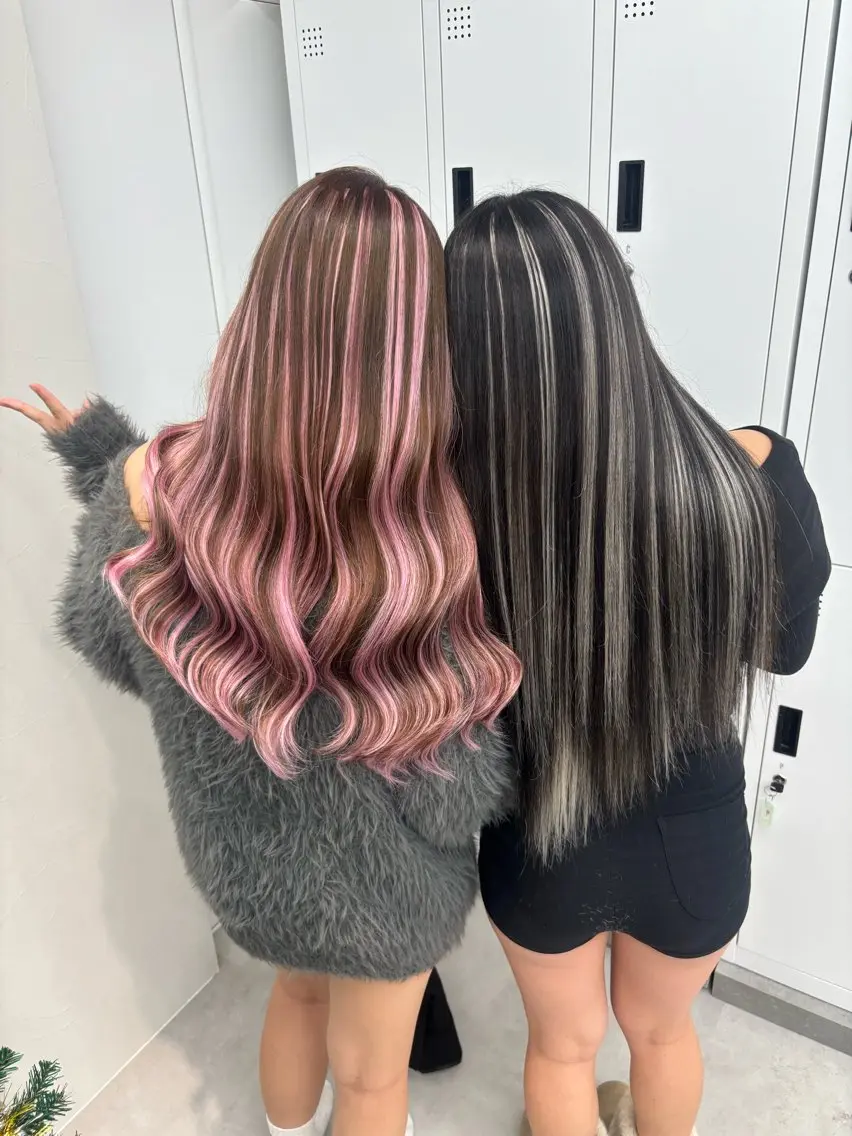 ロング カラー ヘアアレンジ メンズ カット ヘアカラー エクステ ヘアセット 羽エク指名No1✨️ シールエク🌙しぇるのヘアスタイル