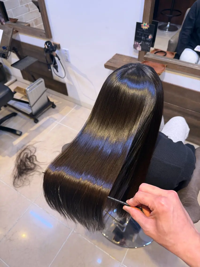 ロング 髪質改善 トリートメント 縮毛矯正 大友 紫苑のヘアスタイル