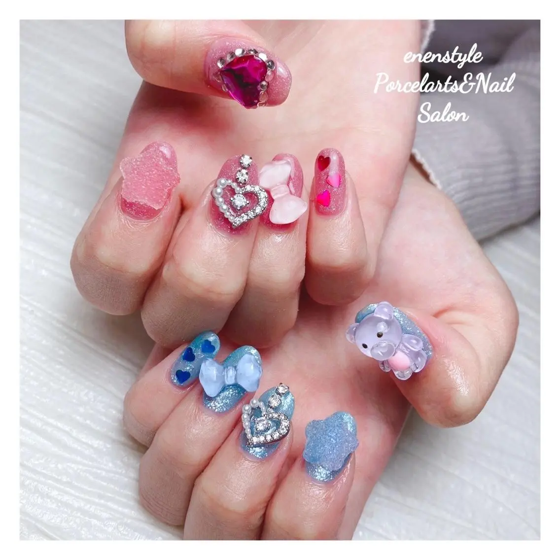ミディアム ネイル 🐾enen style 🐾のネイルデザイン