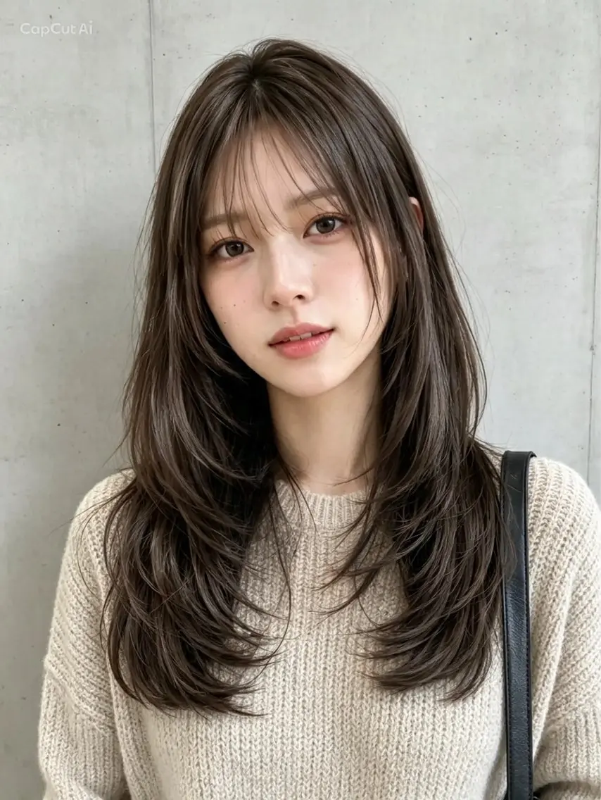 ロング 神戸/karina /レイヤー/顔まわりのヘアスタイル