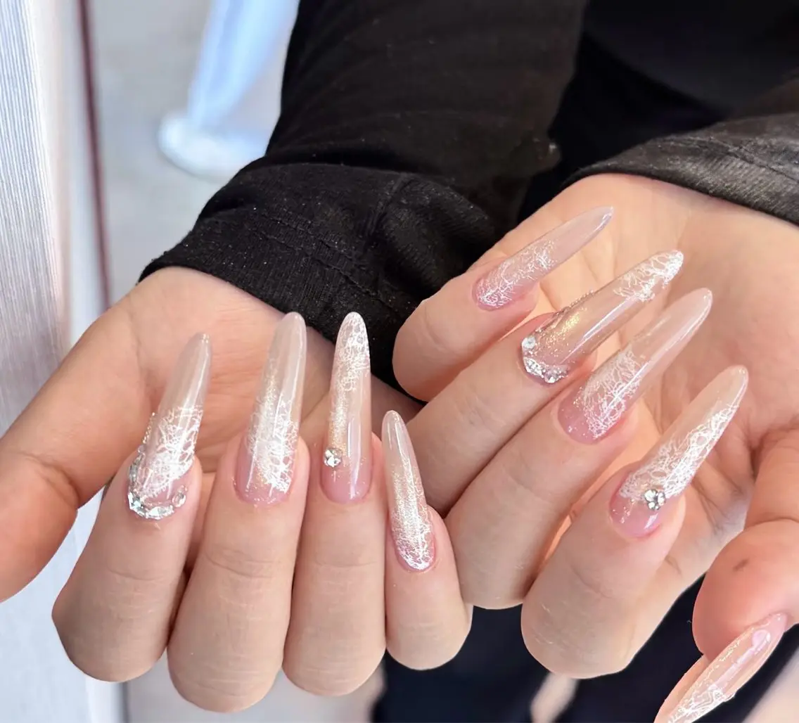 ネイル アートネイル オーロラネイル チークネイル 長さ出し フットネイル ハンドネイル Blossom nail_研修のネイルデザイン