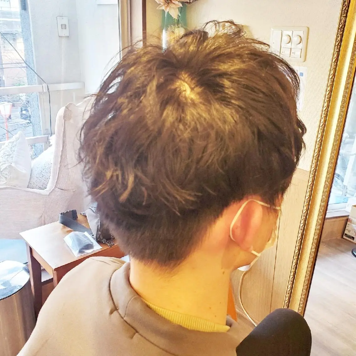 ショート パーマ メンズ メンズブリーチ メンズパーマ 外国人風カラー トリートメント 酸熱トリートメント カット パーマ spa hair ark 富井直美のヘアスタイル