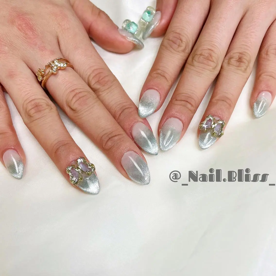 ネイル グラデーション マグネットネイル ハンドネイル NAIL BLISSのネイルデザイン