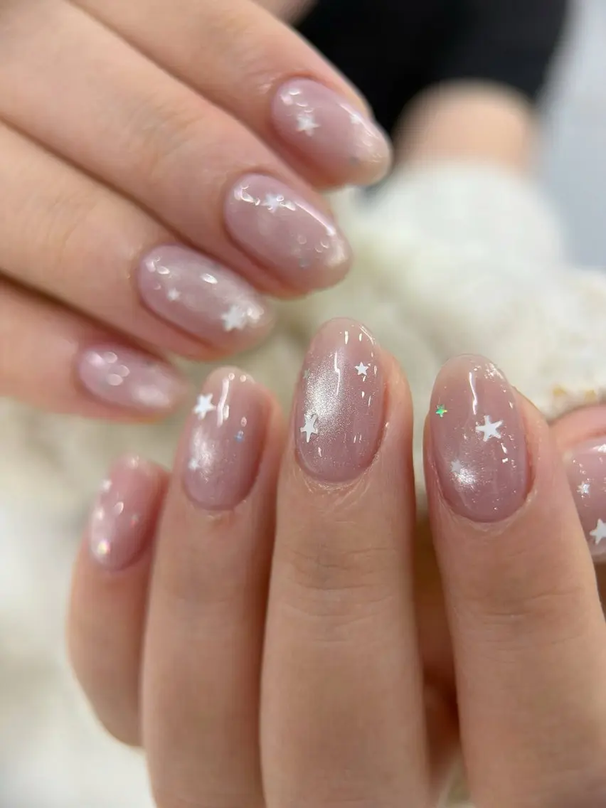 ネイル チークネイル ドット フレンチネイル グラデーション 韓国ネイル ハンドネイル Minette nailrinrinのネイルデザイン