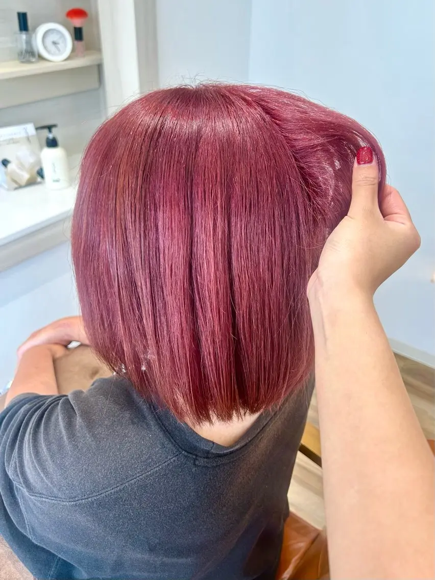 ショート カラー ブリーチ ダブルカラー ピンクカラー ヘアカラー Hanon 掛水　美桜のヘアスタイル