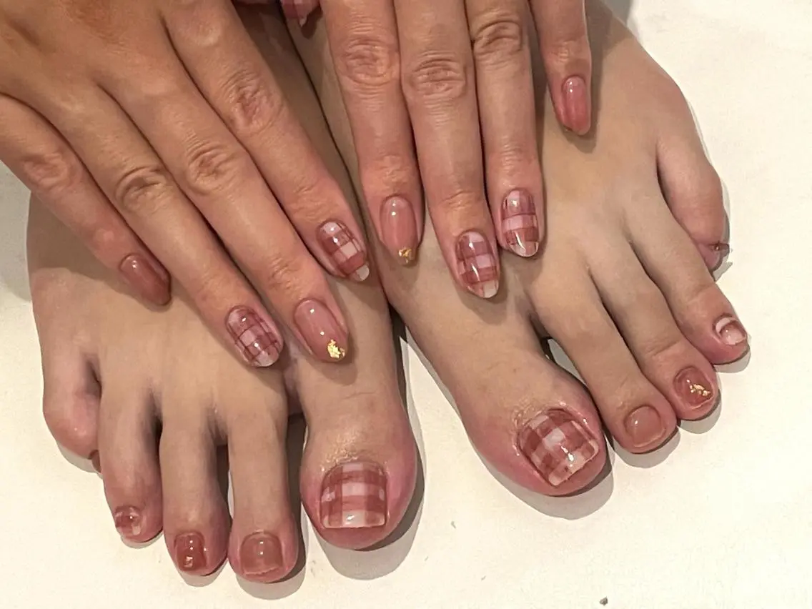 ネイル ハンドネイル 韓国/ワンホン/長さ 出しつけ放題🎀のネイルデザイン
