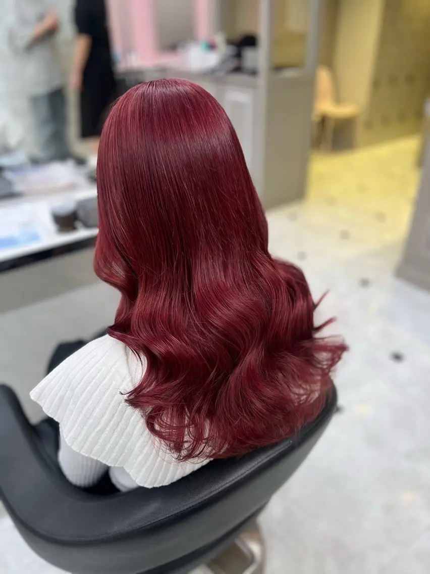 ロング カラー レッドカラー メンズ特化/上野 暖色カラー ダイチのヘアスタイル