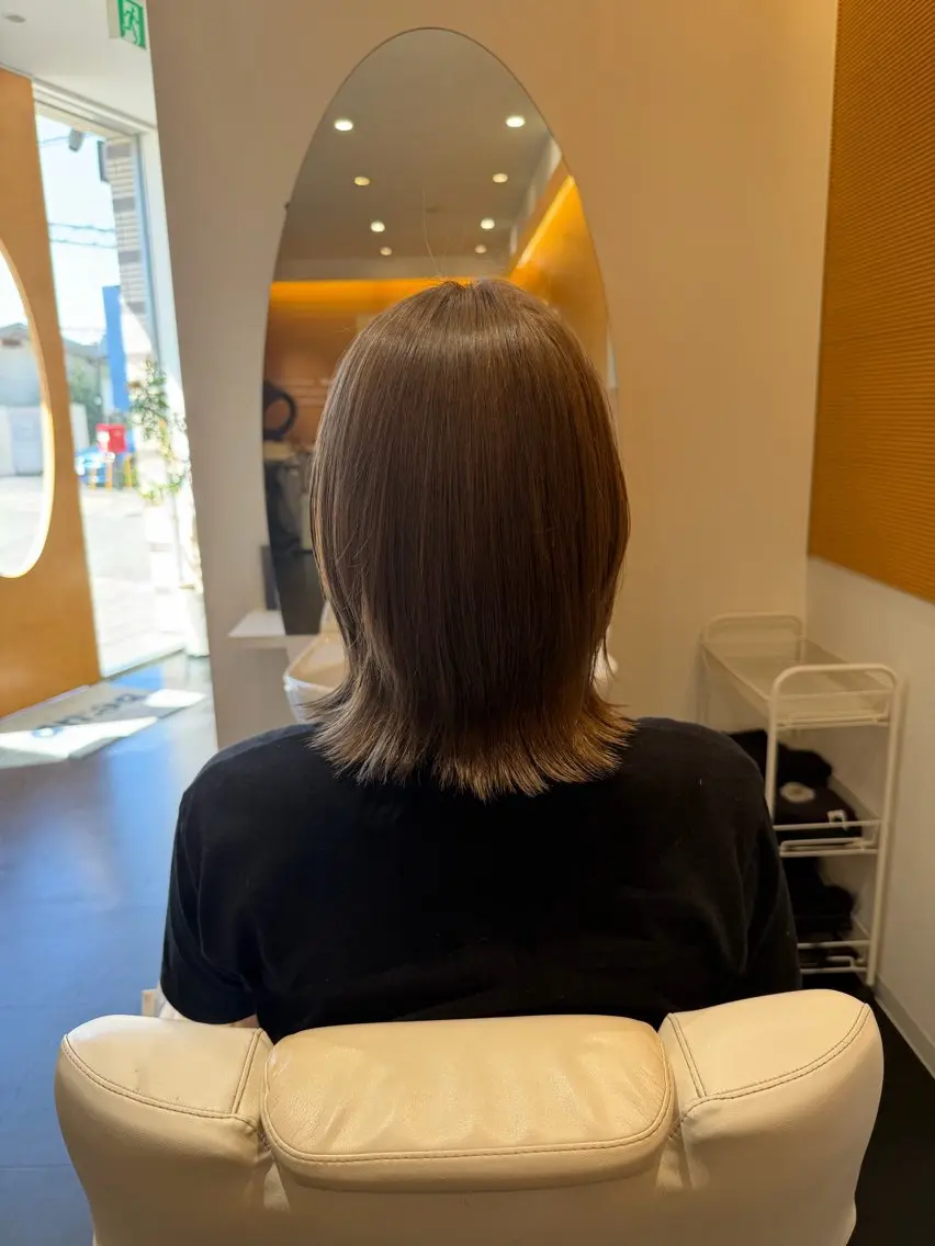 ミディアム ミディアムレイヤー レイヤーカット ヘアカラー 縮毛矯正 松本 将太のヘアスタイル