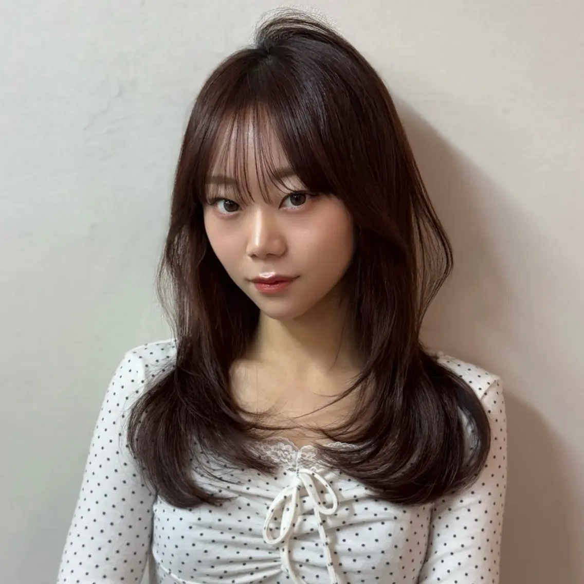セミロング カラー カット ヘアカラー トリートメント 本格韓国ヘア🇰🇷 【uni】キューさんのヘアスタイル