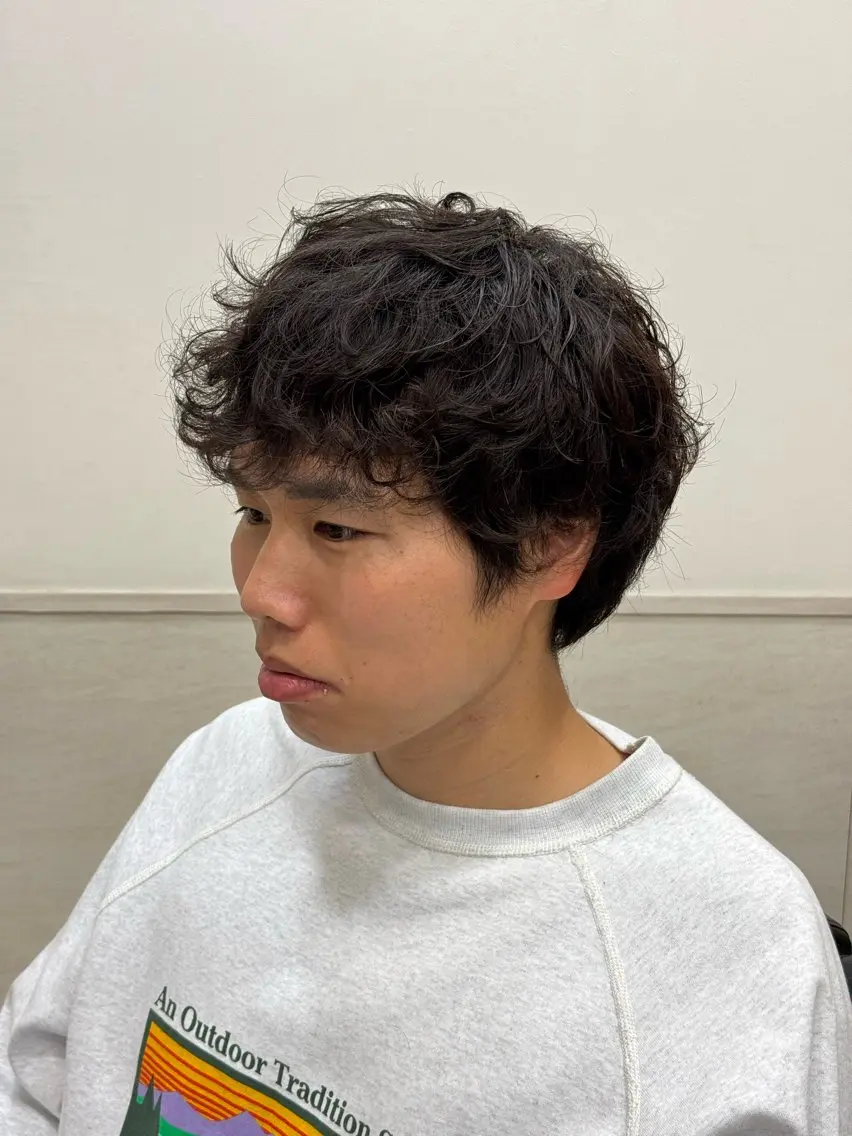 ミディアム パーマ メンズ ミディアムパーマ メンズパーマ 💈Hisa ／ 理容師💈のヘアスタイル