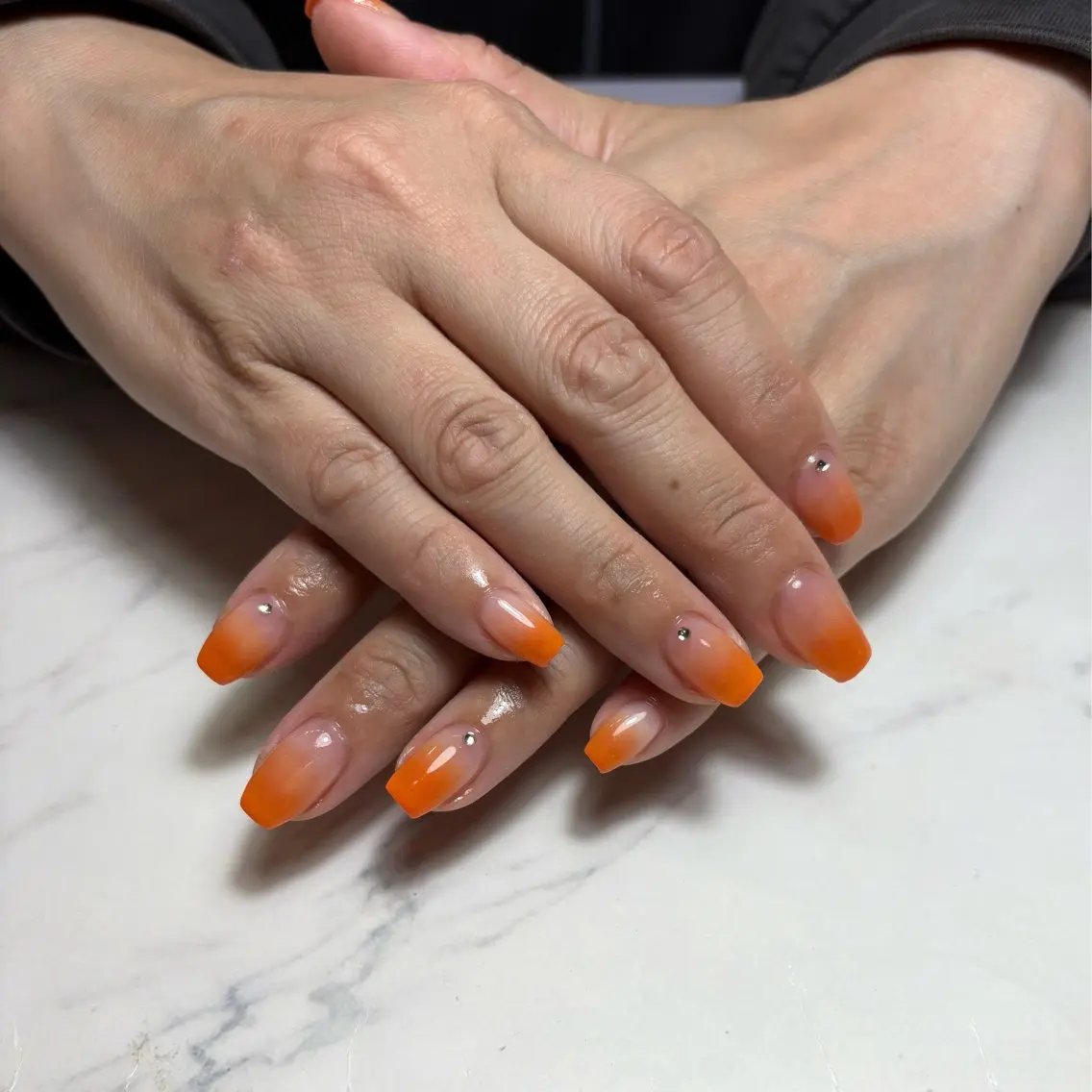ネイル オレンジ 💫 さりのネイルデザイン