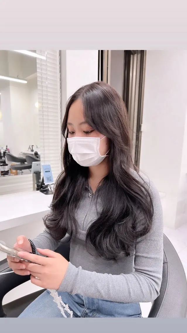 ロング カラー パーマ ヘアアレンジ メンズ 上品＆韓国風 🥀海心🥀のヘアスタイル