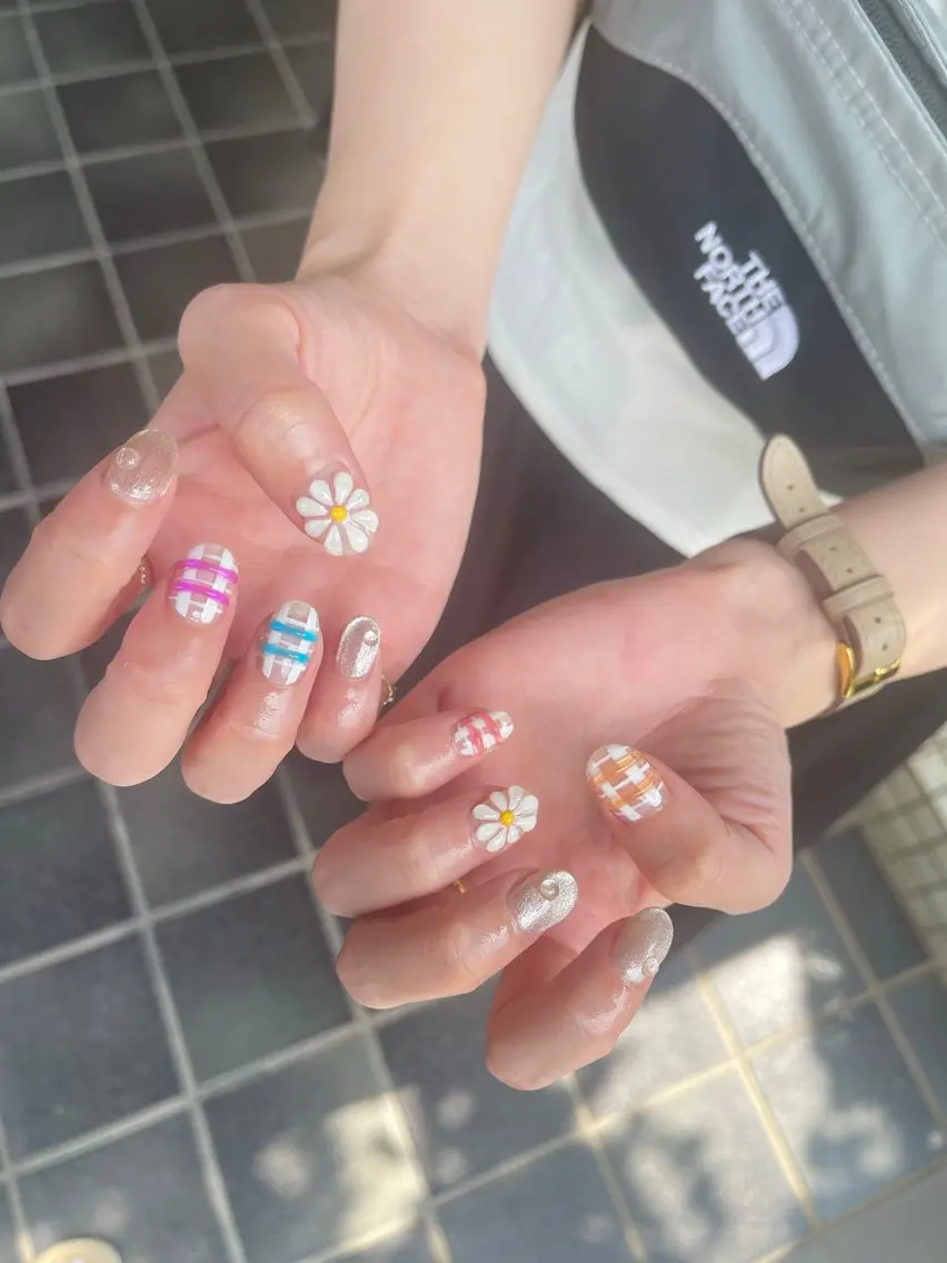 ネイル アートネイル 夏ネイル hoLLy hock ┊︎唐人町徒歩2分♡のネイルデザイン