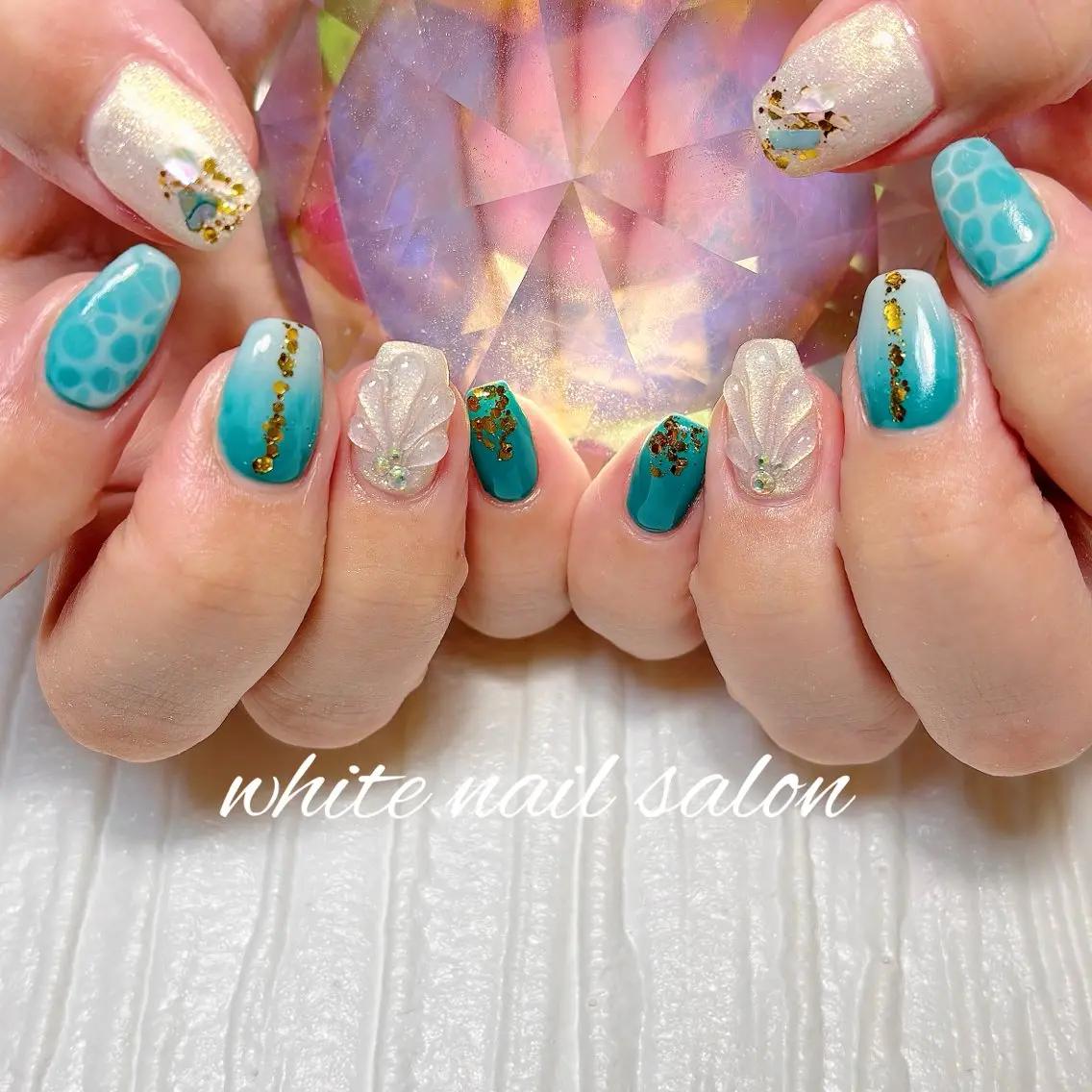 ネイル フットネイル ラメ(グリッター) ハンドネイル white nail salonのネイルデザイン
