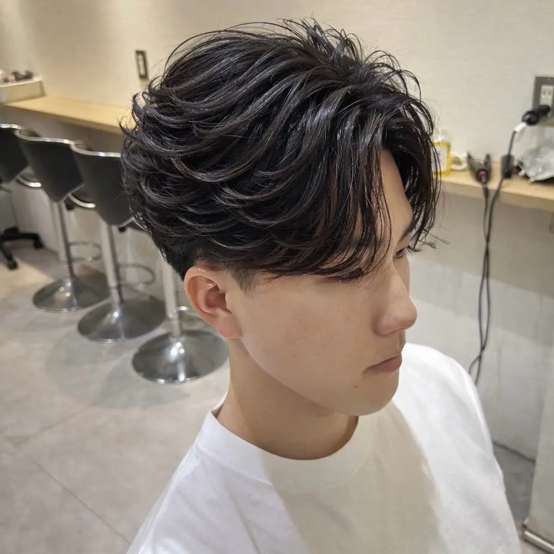 ショート パーマ メンズ パーマ 🇰🇷韓国フェザー パーマ🪽‪/ユウトのヘアスタイル