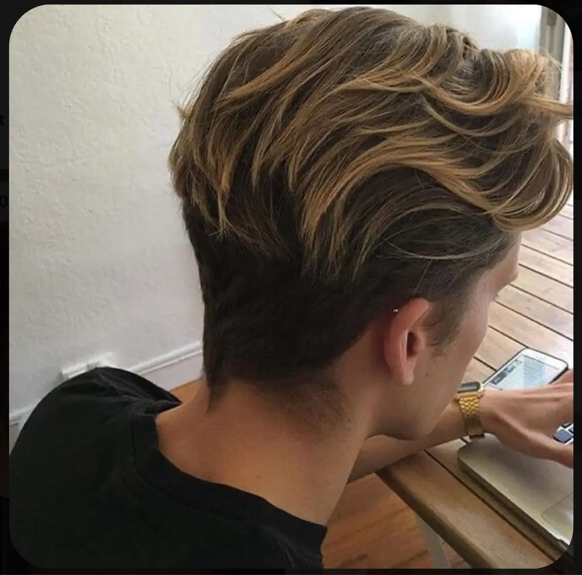 カラー メンズ メンズバレイヤージュ バレイヤージュ ブロンド REMMA 外国人風メンズヘアのヘアスタイル