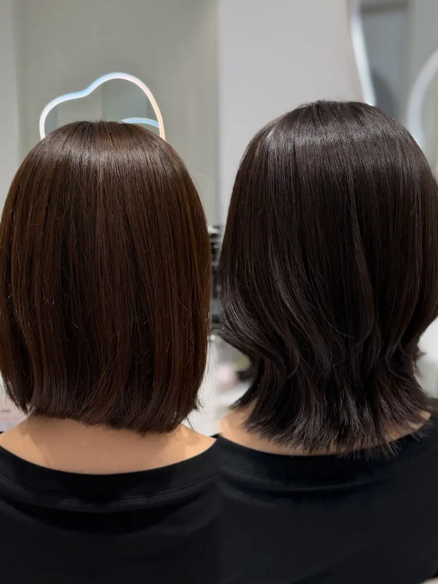 ロング カラー ブラウンカラー 透明感カラー ダークブラウン ヘアカラー トリートメント 𝑹𝒊𝒉𝒐🎀 名駅/大人韓国ヘアのヘアスタイル