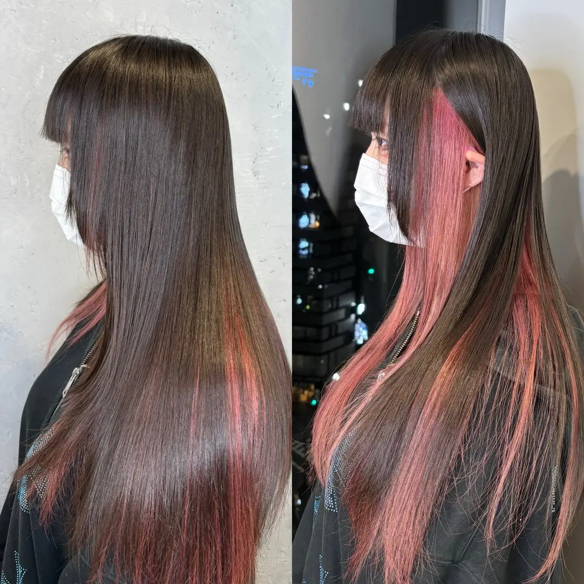 ロング カラー ヘアアレンジ インナーカラー ピンクカラー ｲﾝﾅｰｶﾗｰ屋さん 🫧伊藤拓実のヘアスタイル