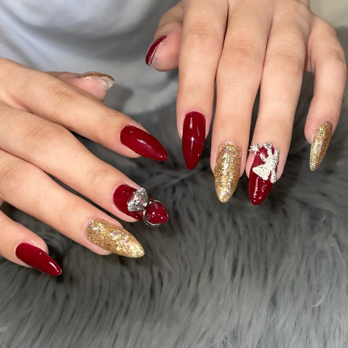 ネイル ラメ(グリッター) ハンドネイル RICO Nail パーツつけ放題🌈のネイルデザイン