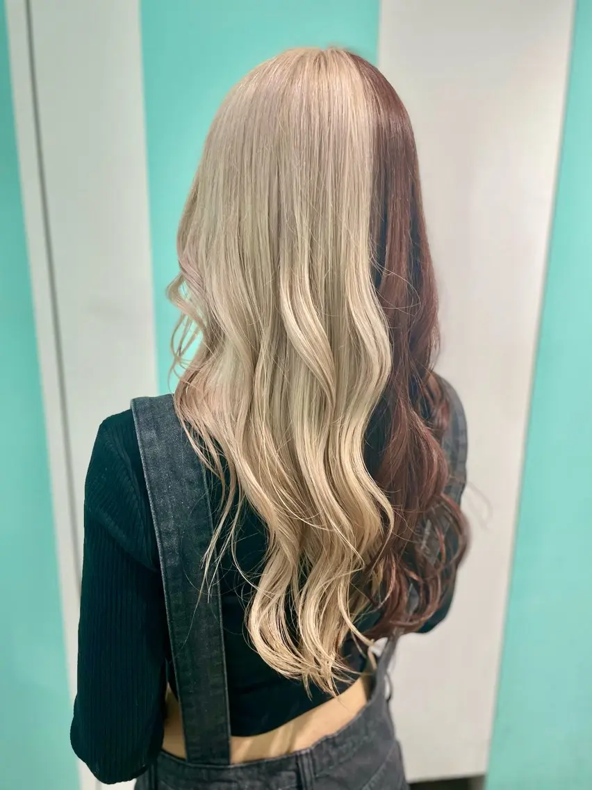 ロング ヘアカラー 原 千景のヘアスタイル